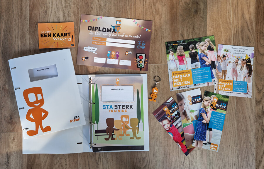 omgaan met pesten branding werkboeken website en marketingmaterialen