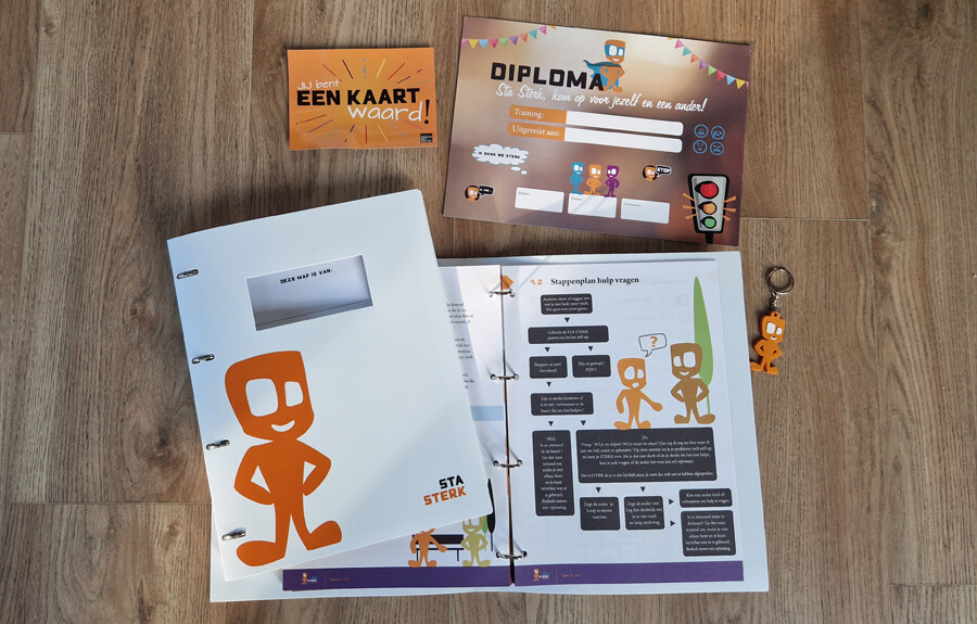 omgaan met pesten branding werkboeken website en marketingmaterialen